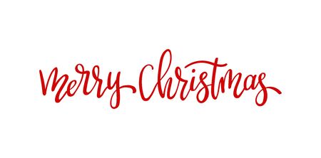 Handwritten Merry Christmas calligraphy. Hand lettering for cards, posters and your designのイラスト素材