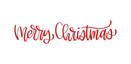 Handwritten Merry Christmas calligraphy. Hand lettering for cards, posters and your designのイラスト素材
