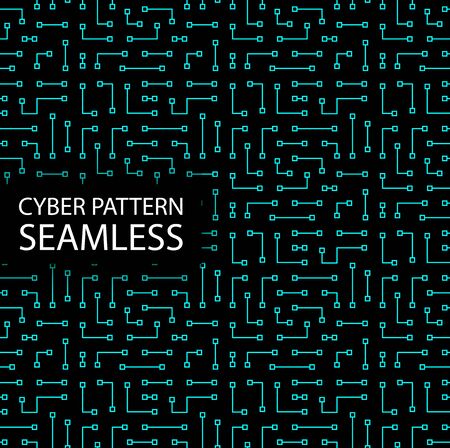 Seamless cyber pattern. Circuit board texture. Digital high tech style vector backgroundのイラスト素材