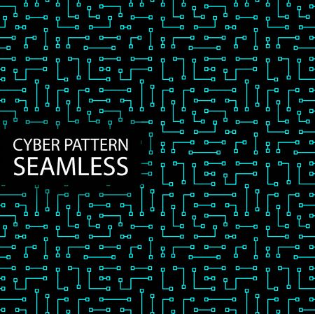 Seamless cyber pattern. Circuit board texture. Digital high tech style vector backgroundのイラスト素材