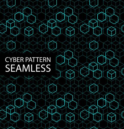 Seamless cyber pattern. Circuit board texture. Digital high tech style vector backgroundのイラスト素材