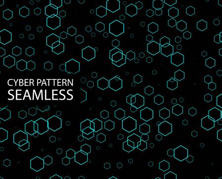 Seamless cyber pattern. Circuit board texture. Digital high tech style vector backgroundのイラスト素材