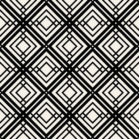 Abstract striped textured geometric seamless pattern. Vector simple monochrome modern ornament.のイラスト素材