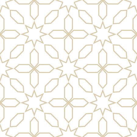 Seamless pattern in islamic style. Vector arabic gold ornament in white background.のイラスト素材