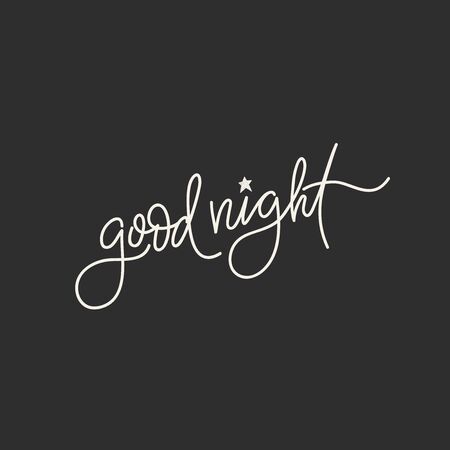 Hand drawn vector lettering phrase GOOD NIGHTのイラスト素材
