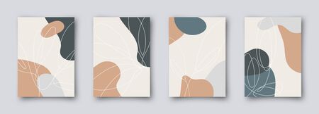 Colorful greeting wedding birthday invitation card illustration set. Flower vector memphis design concept collectionのイラスト素材