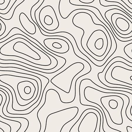 Topographic Map Seamless Pattern. Vector geometric minimal backgroundのイラスト素材