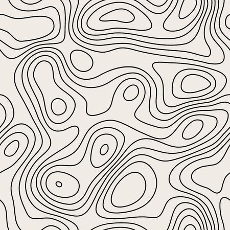 Topographic Map Seamless Pattern. Vector geometric minimal backgroundのイラスト素材
