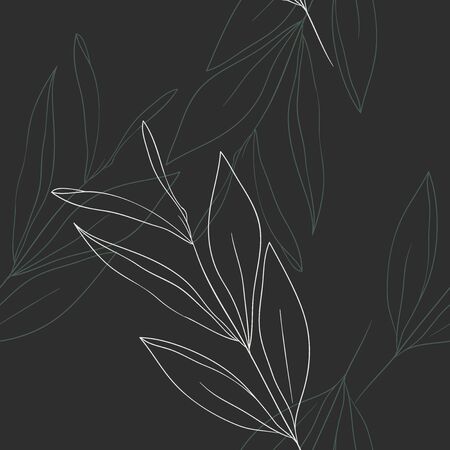 Seamless floral texture with branches and leaves. Vector nature repeating background. Delicate texture in pastel colorsのイラスト素材