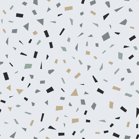 Terrazzo flooring vector seamless pattern in cold colors. Texture of classic italian type of floor in Venetian style composed of natural stone, granite, quartz, marble, glass and concreteのイラスト素材
