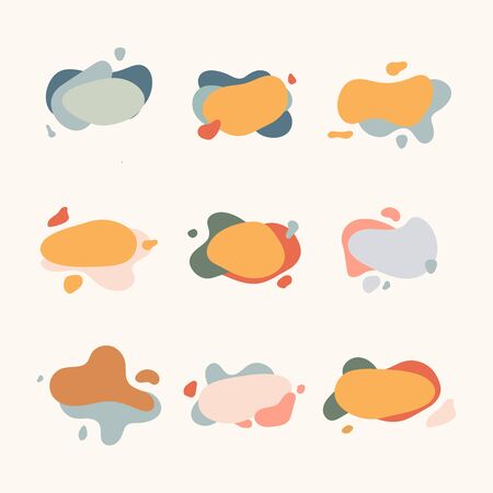 Set of abstract modern graphic elements. Dynamical colored forms. Abstract banners with flowing liquid shapes. Template for the design of a   flyer or presentation. Vector.のイラスト素材