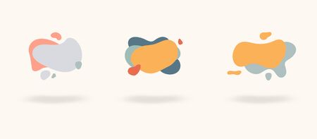Set of abstract modern graphic elements. Dynamical colored forms. Abstract banners with flowing liquid shapes. Template for the design of a  flyer or presentation. Vector.のイラスト素材