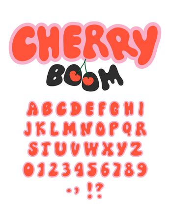 A 1970s 1960s styled retro alphabet. Grunge isolated doodle hand drawn fontのイラスト素材