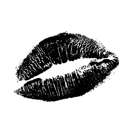 Beautiful lips isolated on white background. Kiss lipstick mark for your design.のイラスト素材