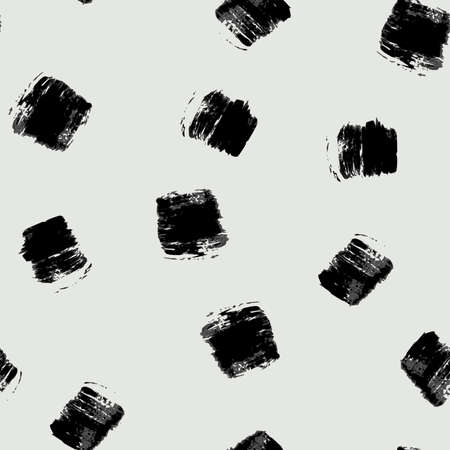 Vector seamless pattern. Abstract background with brush strokes. Monochrome hand drawn texture. Modern graphic design.のイラスト素材