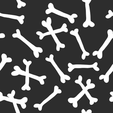 Seamless vector pattern with bones. Doodle background for pets or halloweenのイラスト素材