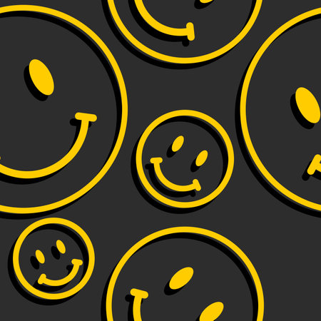 Vector seamless trendy funny pattern. Hippie indi happy texture.のイラスト素材