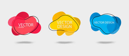 Set of abstract modern graphic elements. Dynamical colored forms and line. Gradient abstract banners with flowing liquid shapes.のイラスト素材