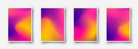 Abstract blurred gradient mesh background in bright rainbow colors. Colorful smooth banner template. Easy editable soft colored vector illustrationの写真素材
