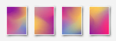 Abstract blurred gradient mesh background in bright rainbow colors. Colorful smooth banner template.の写真素材