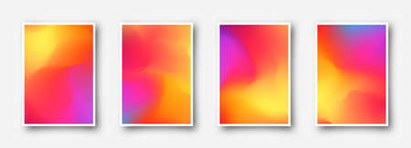 Abstract blurred gradient mesh background in bright rainbow colors. Colorful smooth banner template.の写真素材
