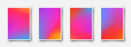 Abstract blurred gradient mesh background in bright rainbow colors. Colorful smooth banner template.の写真素材
