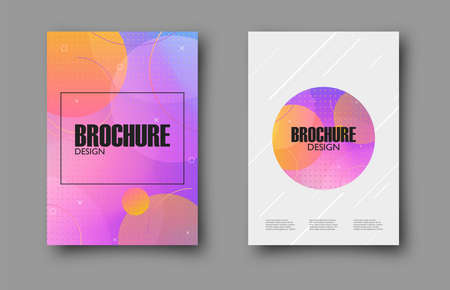 Abstract modern colorful trendy brochure. Flyer design vector template in creative memphis styleのイラスト素材
