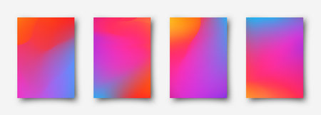 Modern abstract covers set. Cool gradient shapes composition.の写真素材