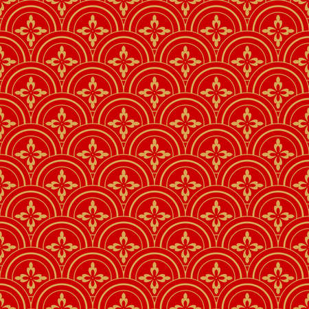 Chinese vector pattern. Endless texture can be used for wallpaper, pattern fills, web page background, surface textures.のイラスト素材
