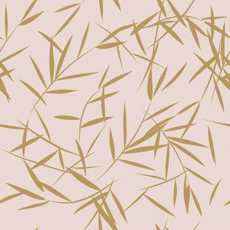 Delicate tropical palm leaves seamless pattern in gold and pink colors. Vector illustration.のイラスト素材