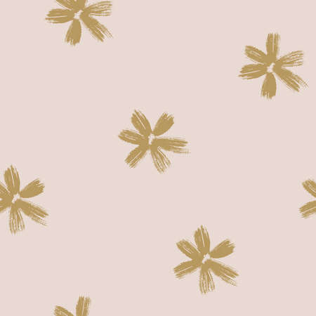 Seamless floral delicate pattern in pink and gold colors. Vector illustration.のイラスト素材