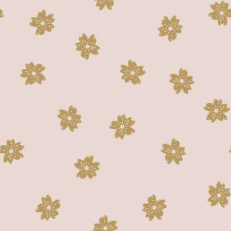 Seamless floral delicate pattern in pink and gold colors. Vector illustration.のイラスト素材