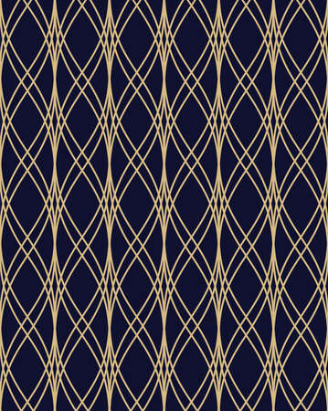 Geometric abstract pattern. Seamless vector background. Dark blue and gold texture. Graphic modern patternのイラスト素材