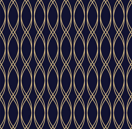 Geometric abstract pattern. Seamless vector background. Dark blue and gold texture. Graphic modern patternのイラスト素材