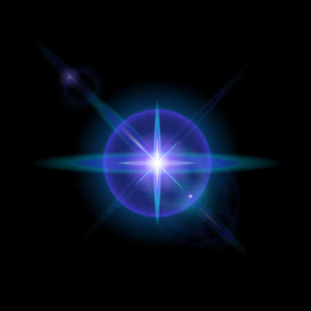 Realistic Lens Flare Elements Collection. Light Effect Transparent Design. Vector illustrationのイラスト素材