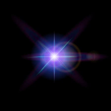 Light space effect isolated on black background. Vector realistic designのイラスト素材