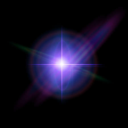 Light space effect isolated on black background. Vector realistic designの写真素材