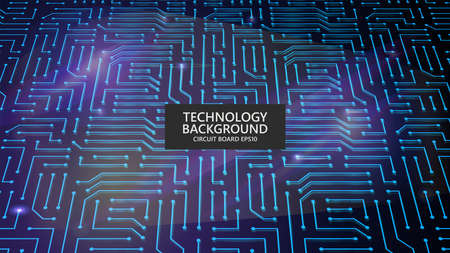 Circuit board background. High tech technology futuristic illustration. Vector modern wallpaperのイラスト素材