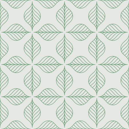 Seamless pattern. Graphic ornament. Floral stylish background. Vector repeating texture with stylized leavesのイラスト素材