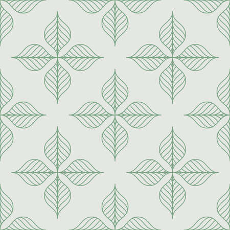 Seamless pattern. Graphic ornament. Floral stylish background. Vector repeating texture with stylized leavesのイラスト素材