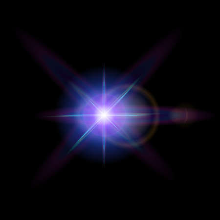 Light space effect isolated on black background. Vector realistic designのイラスト素材