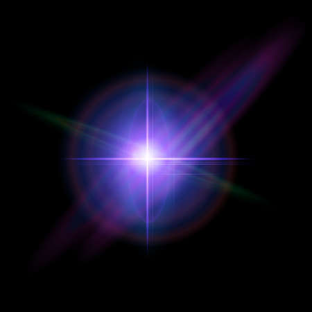 Light space effect isolated on black background. Vector realistic designの写真素材