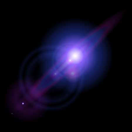 Realistic Lens Flare Elements Collection. Light Effect Transparent Design. Vector illustrationのイラスト素材