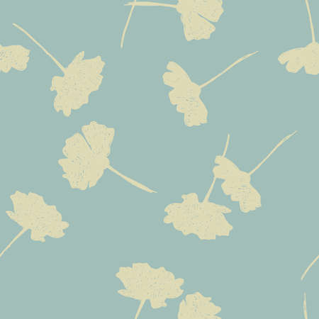 Seamless vector floral wallpaper. Decorative vintage pattern in classic style with flowers. Two tone ornament with floral silhouette on blue backgroundのイラスト素材