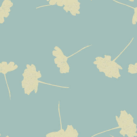 Seamless vector floral wallpaper. Decorative vintage pattern in classic style with flowers. Two tone ornament with floral silhouette on blue backgroundのイラスト素材