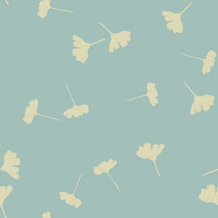Seamless vector floral wallpaper. Decorative vintage pattern in classic style. Two tone pastel color ornament with flower silhouette on blue backgroundのイラスト素材