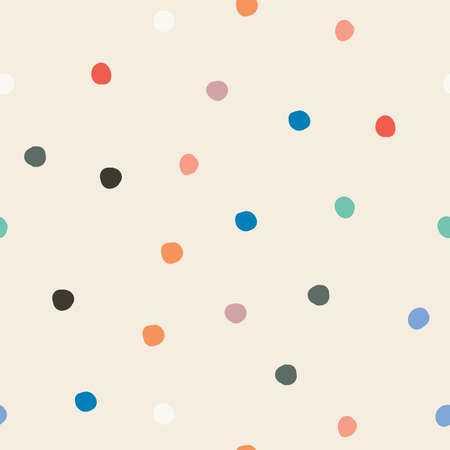 Seamless pattern with bright hand drawn dotsのイラスト素材