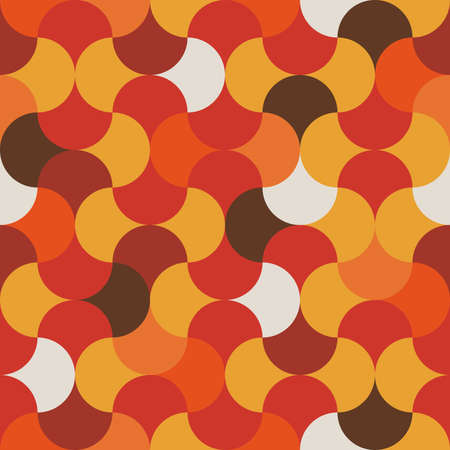 Vector seamless colorful pattern in retro style. 70s colorful backgroundのイラスト素材