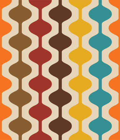 Retro seamless pattern - colorful nostalgic background designのイラスト素材