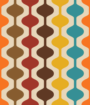 Retro seamless pattern - colorful nostalgic background designの素材 [FY310169641640]